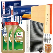BOSCH FILTERSET+ZÜNDKERZEN+EDGE LL 5W30 passend für VW POLO 9N 6R FOX FABIA 1+2