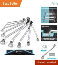 Offset Box Wrench Set Metric 9-Piece 6-23mm 75-Degree CR-V Steel Organized