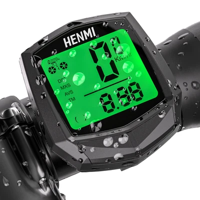 HENMI kabellos Fahrradcomputer LCD Fahrrad Tachometer wasserdicht Kilometerzähler