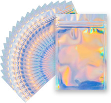 100 Pieces Resealable Smell Proof Bags - 4 X 6 Inches Foil Pouch Bags， Flat Clea