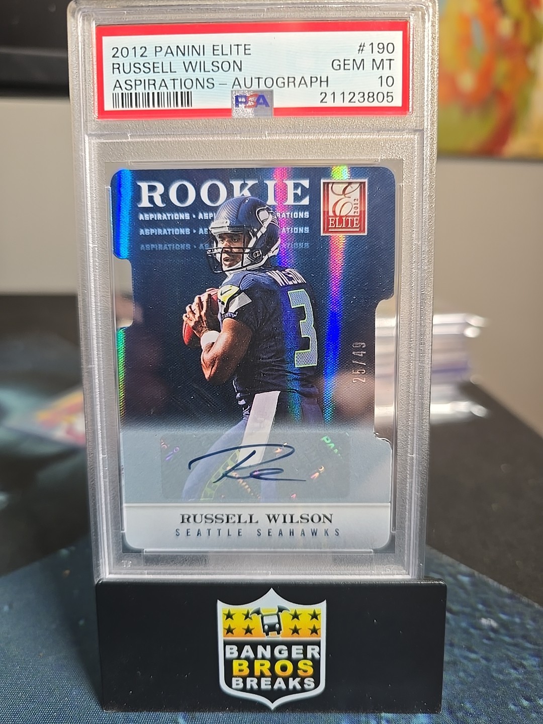 Russell Wilson Panini Elite #190 Aspirations Die-Cut