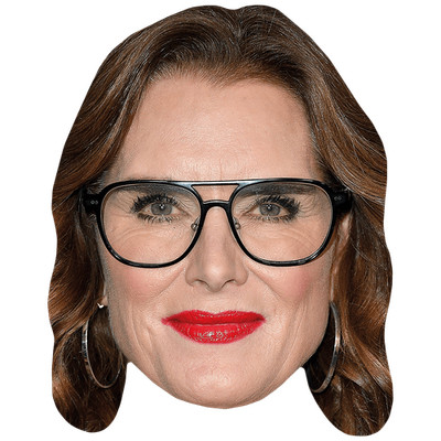 Brooke Shields (Brille) Big Head. Größer als das Leben Maske.