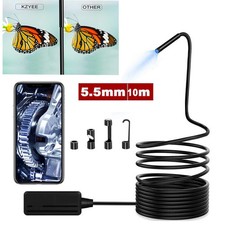 5.5mm Snake Endoscope Borescope Inspection Camera 32.8FT Wifi 1080P HD IP67
