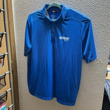 Elevate Men’s Colared Button Short Sleeve Keystone Light Blue Polo Shirt