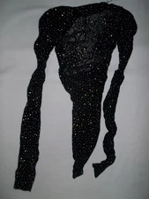 Romwe sheer rhinestone spider web print fishnet long sleeve bodysuit 1sz black