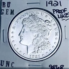 1921 BU GEM MORGAN SILVER DOLLAR UNC MS+++ U.S. MINT RARE COIN 9868