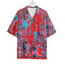 Retro 70s Color Block Hawaiian Shirt Vintage Aloha Shirt