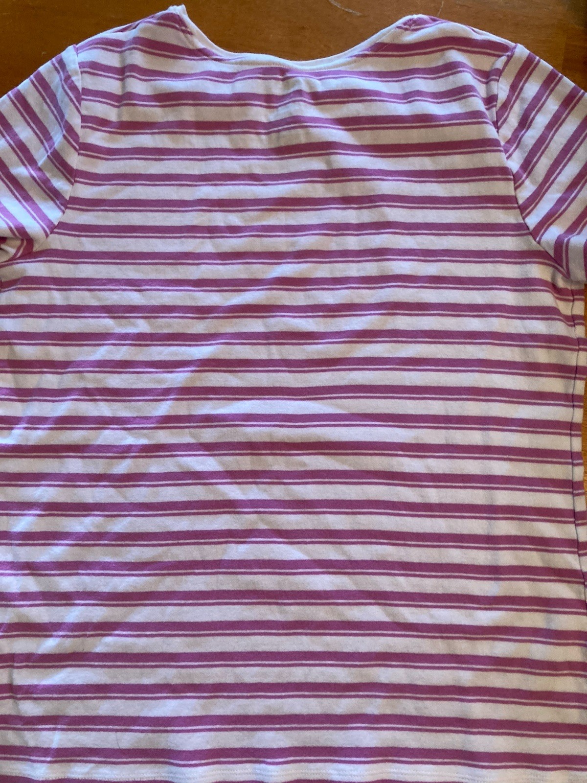Women’s Croft & Barrow Pink & White Striped Short Sleeve Top M 100 % Cotton
