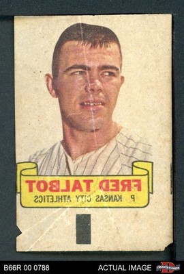 1966 Topps Rub Offs  Fred Talbot  Athletics 1.5 - FAIR
