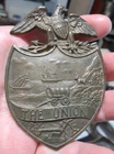 Antique Civil War “THE UNION” Eagle Watch Fob Y&T Patriotic Badge