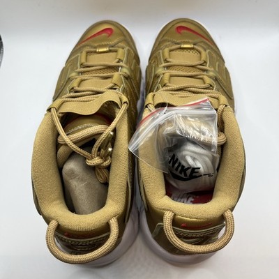 Size 9 - Supreme x Nike Air More Uptempo Metallic Gold for sale