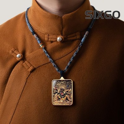 Tibetan Thangka Pendant Lhamo Jambhala Green Tara Amulet Car Hang Buddhist Charm