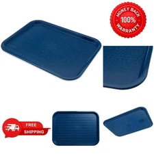 NSF Listed 12"x16" Blue Cafeteria Tray - Non-slip Basket Weave Safety Design