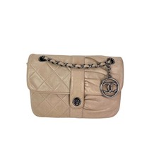 Chanel Lambskin Quilted Pile Ou Face Flap Beige Clair Shoulder Bag Women One