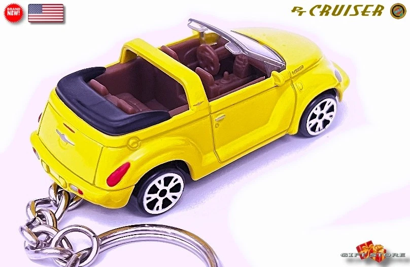 🎁🚦🎄 🆕 RARE KEY CHAIN YELLOW CHRYSLER PT CRUISER CONVERTIBLE 💕GREAT GIFT💕🎁 - Image 2 of 4