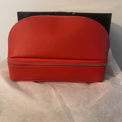 Brouk & Co Duo Travel Organizer Red Jewelry Cosmetics Zipper Case New NIB