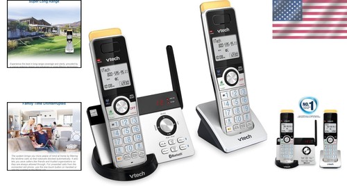 Super Long Range 2300ft Bluetooth Cordless Phone with Call Blocking & 2 Handsets - Zdjęcie 2 z 16