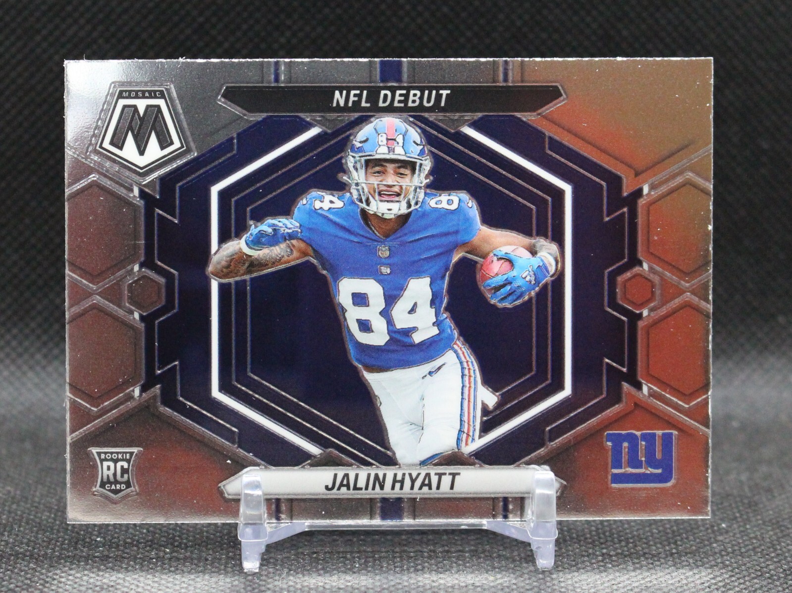 Jalin Hyatt NFL Debut Rookie RC 2023 Mosaic Football Card #ND-17 New York Giants