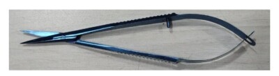 Titanium Eye Spring Scissor straight 12 mm balede 