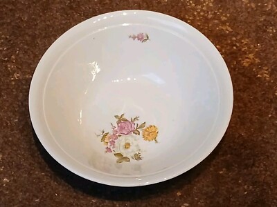 Kahla Gemüseschüssel mit bunten Blumen DDR Porzellan - 23 x 7 cm