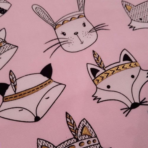 PATCHWORK NEW TRIBAL FABRIC WOODLAND 100% Cotton POPLIN Animal Material Quilting - Picture 5 of 10