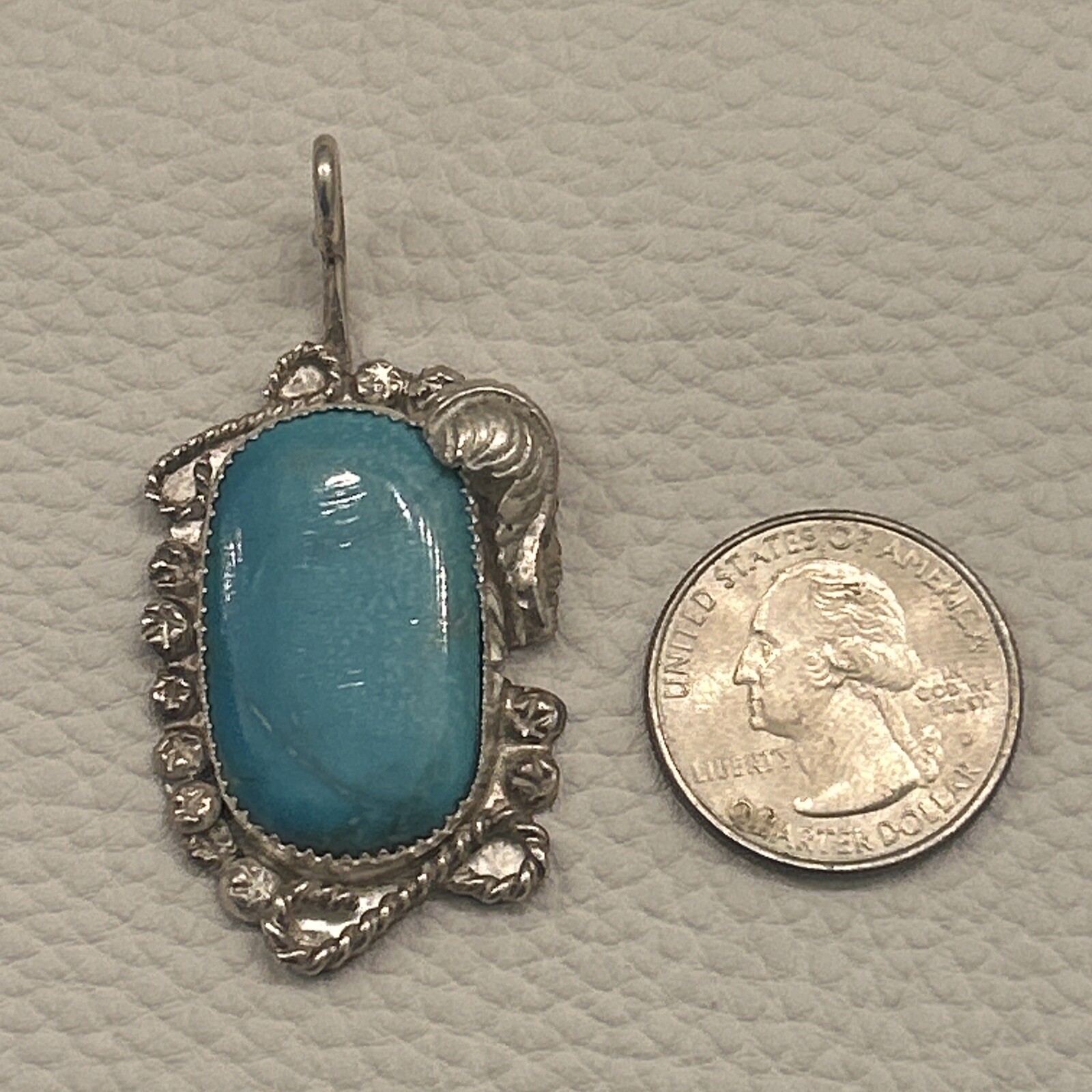 Native American Sterling Silver Native Leaf Penda… - image 13