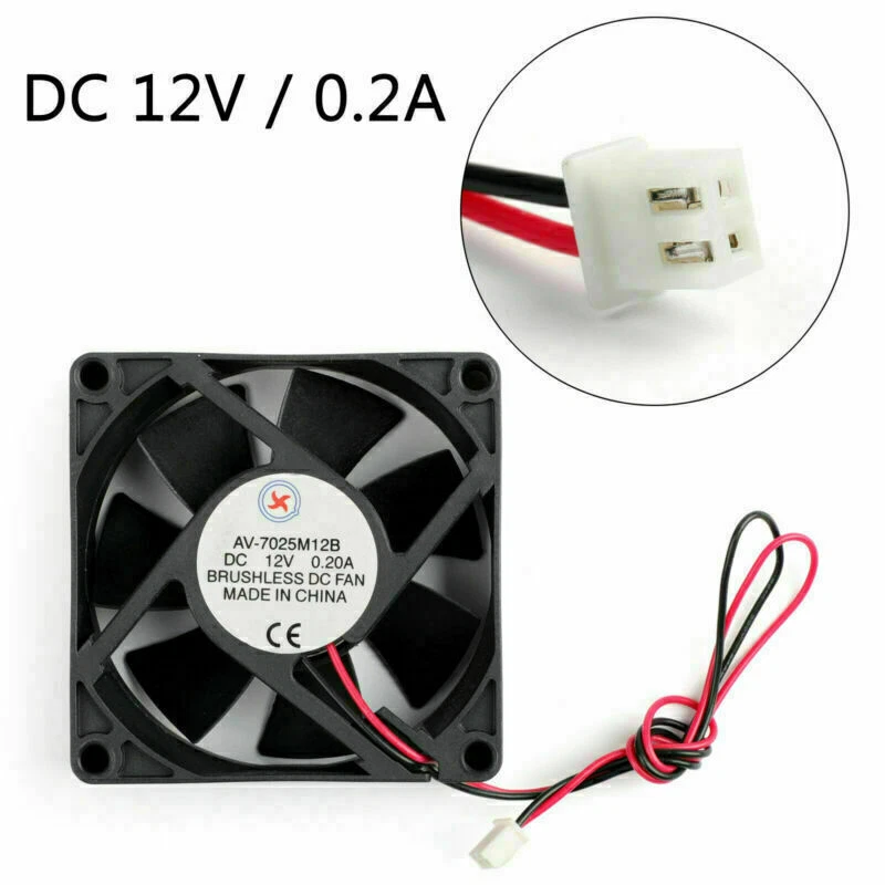 12V 0.2A Kühlung Computer Lüfter Ball Lager 70 x 70 x 25 mm DC Brushless 3P B F3 - Bild 2 von 4