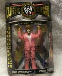 Superstar Billy Graham signed Pink Suit Jakks Classic Action Figure w/COA