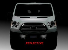 CLEAR / WHITE, 4 X Square, Safety, Visibility, Reflector Kit: Car, Van, Trailer.