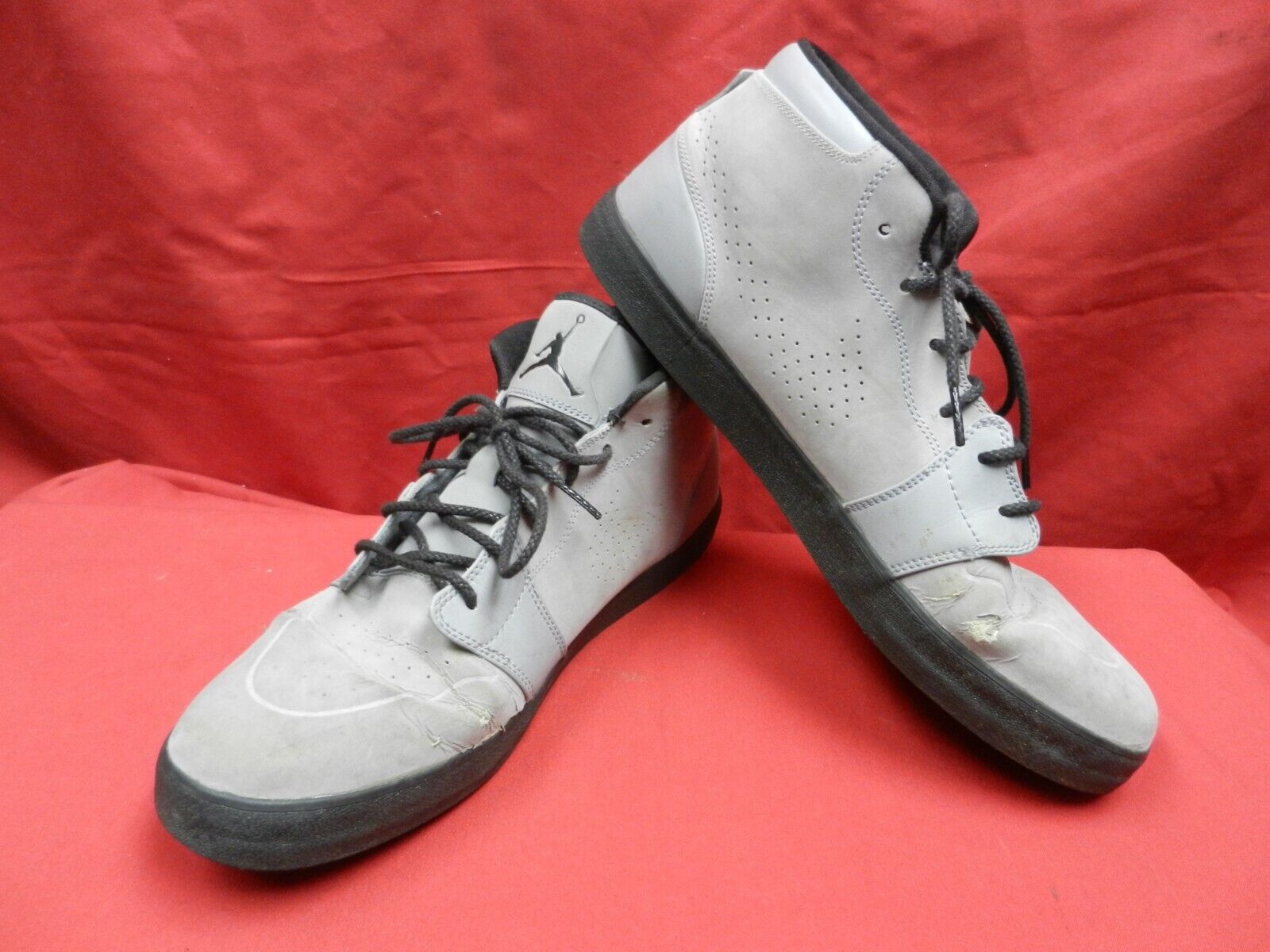 Nike 535992-003 Jordan V1 Air Force 1 High Top Grey Sneakers Size 14