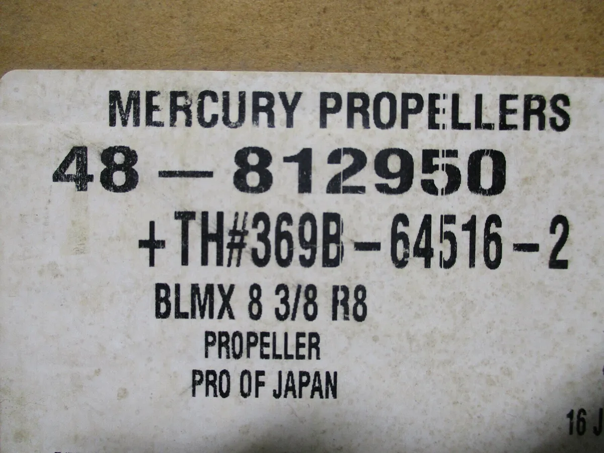 48-812950 Mercury Black Max 8-3/8 x Pitch 3-Blade Prop 4-6HP 12 Spline  eBay
