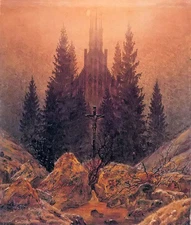 Oil painting caspar david friedrich - the cross in the mountains landscape art