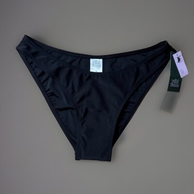 WOMENS MEDIUM WILD FABLE SCOOP BLACK BIKINI BOTTOM LOW RISE HIGH LEG CHEEKY CUTE