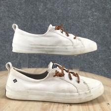 Sperry Top Sider Sneaker Womens 9.5 White Pier Wave Lace Up Casual STS81903