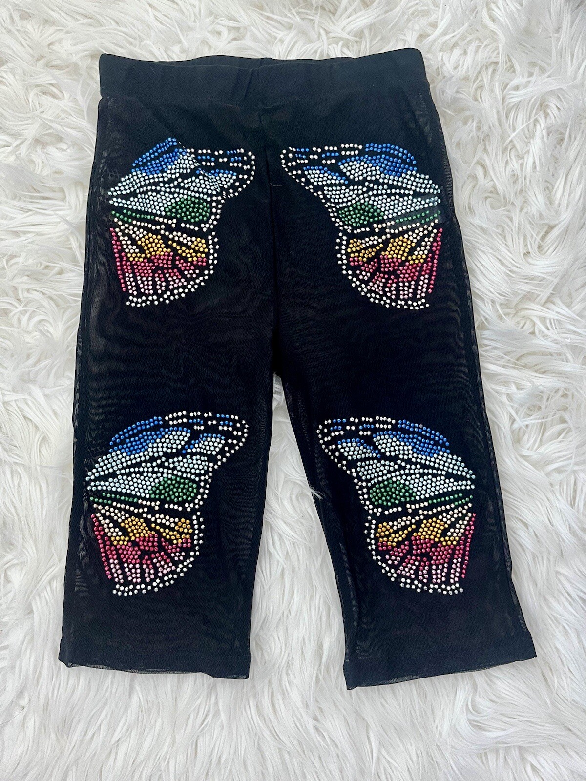 Mesh biker shorts with silver studs by Club Exx for Y2K rave looks at Dolls Kill-image