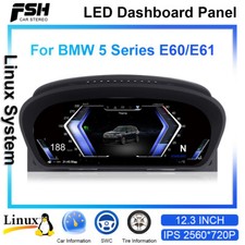 For BMW 5 Series E60/E61 Upgraded Dashboard 12.3" LCD Digital Instrument Cluster