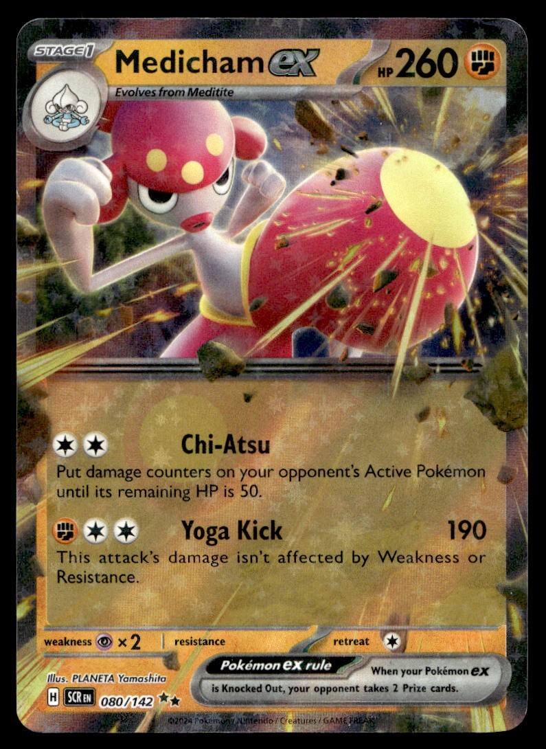 Medicham Ex 80/142 Pokemon Card Stellar Crown  Double Rare Holo Full Art NM N34