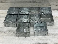 Steel City 52171-1 4 Square J-box with 1" KO's & Ground Bump Set of 10 New