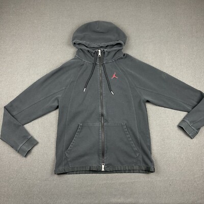 Jordan Essentials Jacket Mens Small Full Zip Warm Up Black Hoodie DJ0886-010