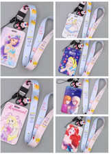lot princess cartoon key chain Lanyard acrylic ID Badge Holder Key Neck Strap