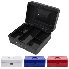 Time to Sparkle 10" Metal Cash Box in Steel Metal Cash Safe Security Petty Tin