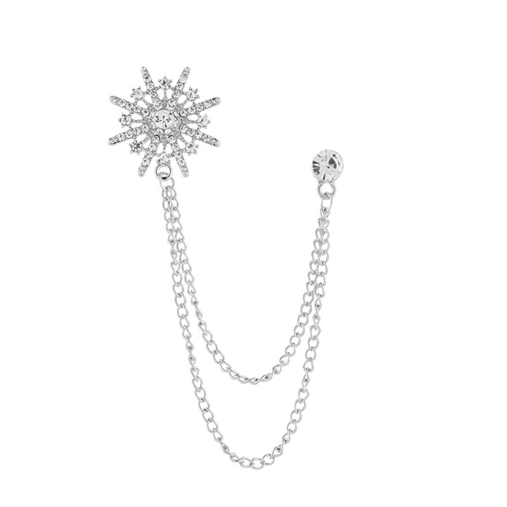 Collar Pins Brooch Lapel Pin Clothing Accessories Crystal Tassel Chain