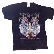 VTG 2003 METALLICA Summer Sanitarium Band Tour T-Shirt Size Medium Double Sided