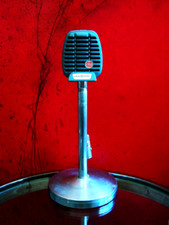 Vintage 1950s General Electric 97U20 / Shure 510C C.R microphone w stand DISPLAY