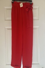 Jealous Tomato Women High- Waisted Straight Leg Red Casual Pants - XS