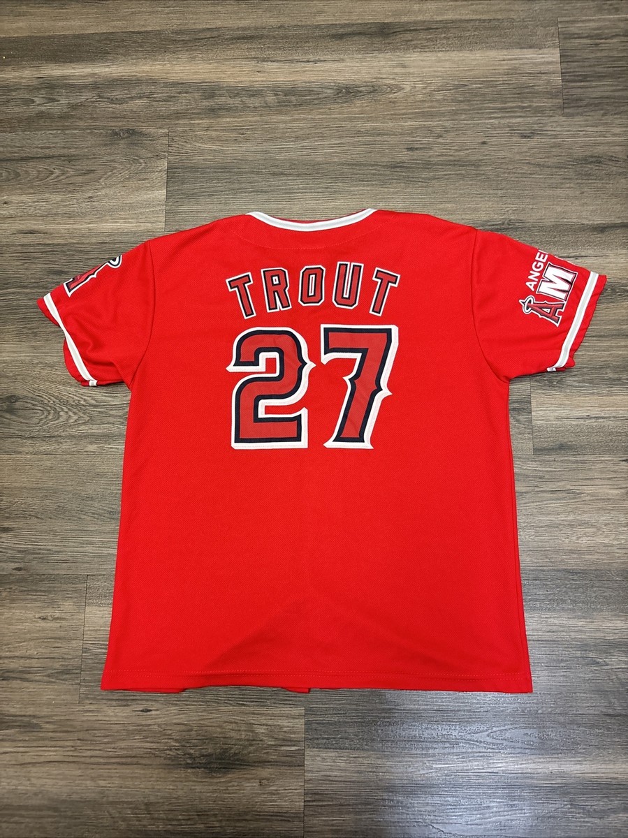 Los Angeles Angels Mike Trout 27 Angels Radio AM 830 Jersey Size