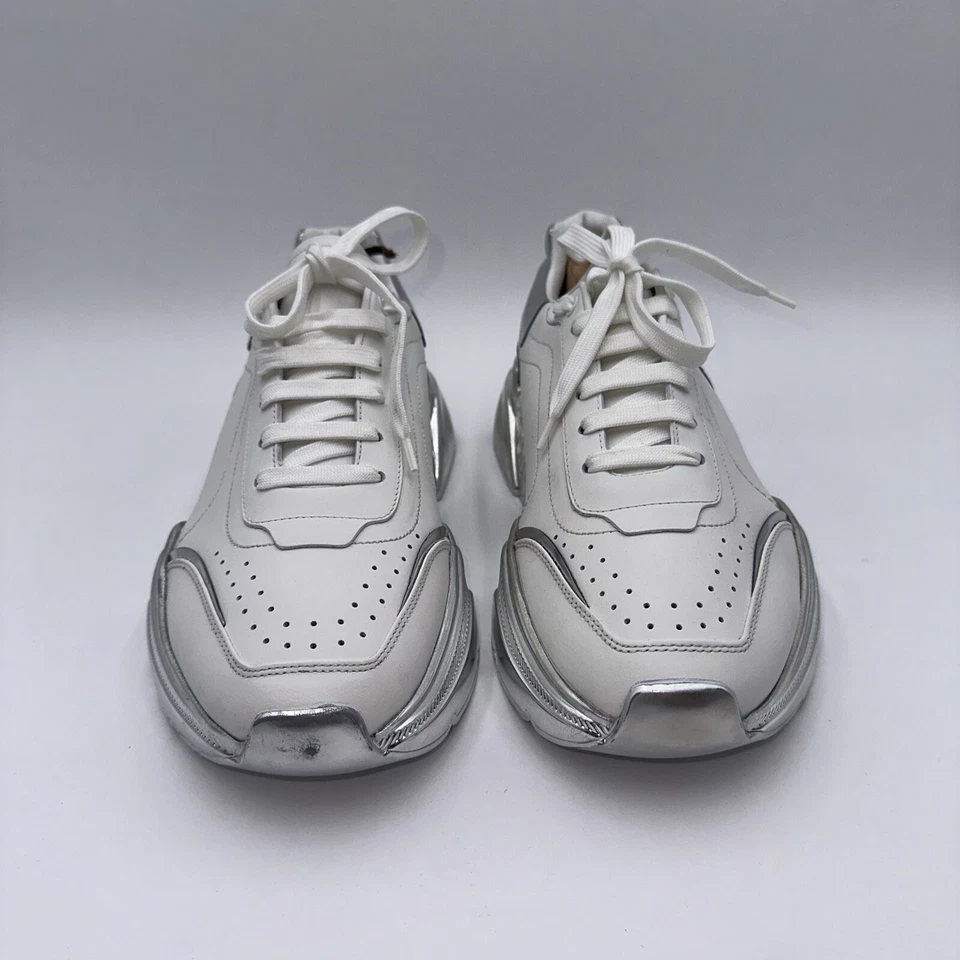 DOLCE & GABBANA Shoes White Silver Leather Daymaster Womens Sneakers EU39.5 /US9 - Image 2 of 4