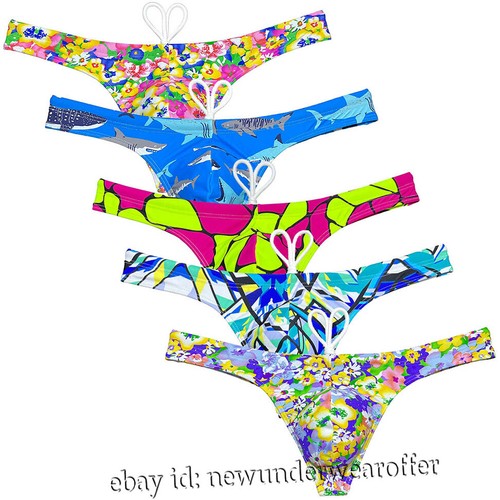 Men's Swimwear Sexy Swim Thong Bikini Trunks Board Surf Shorts Tangas Swimsuits - Picture 9 of 134