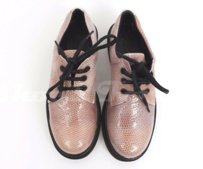 Womens TOPSHOP pink snake print pattern leather oxfords shoes sz