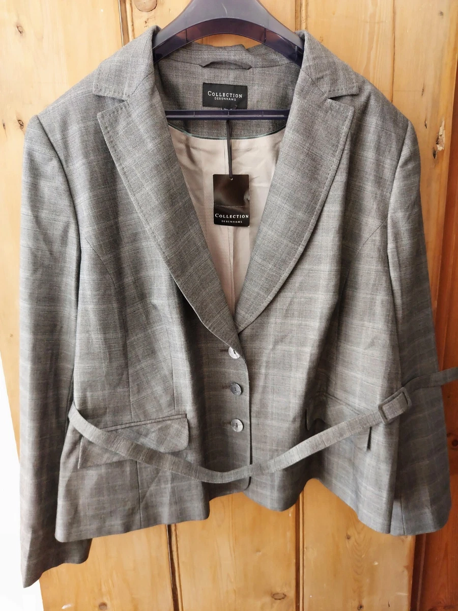 GORGEOUS DEBENHAMS COLLECTION GREY CHECK TAILORED JACKET LADIES SIZE 22 RRP  £50 | eBay